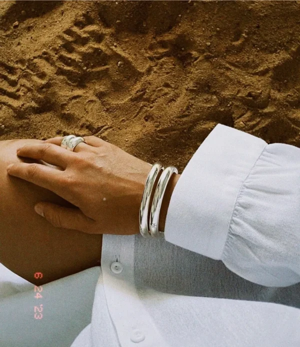 Chic Silver Bangles - Image 2